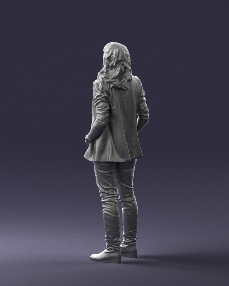 Girl with long hair 0513 3D Print Ready 3D print model_16