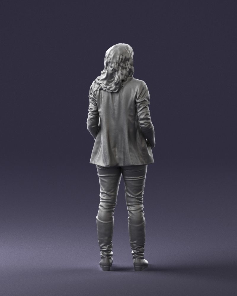 Girl with long hair 0513 3D Print Ready 3D print model_22