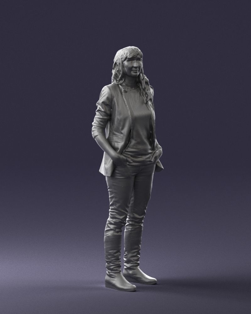 Girl with long hair 0513 3D Print Ready 3D print model_34