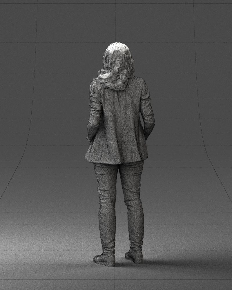 Girl with long hair 0513 3D Print Ready 3D print model_20