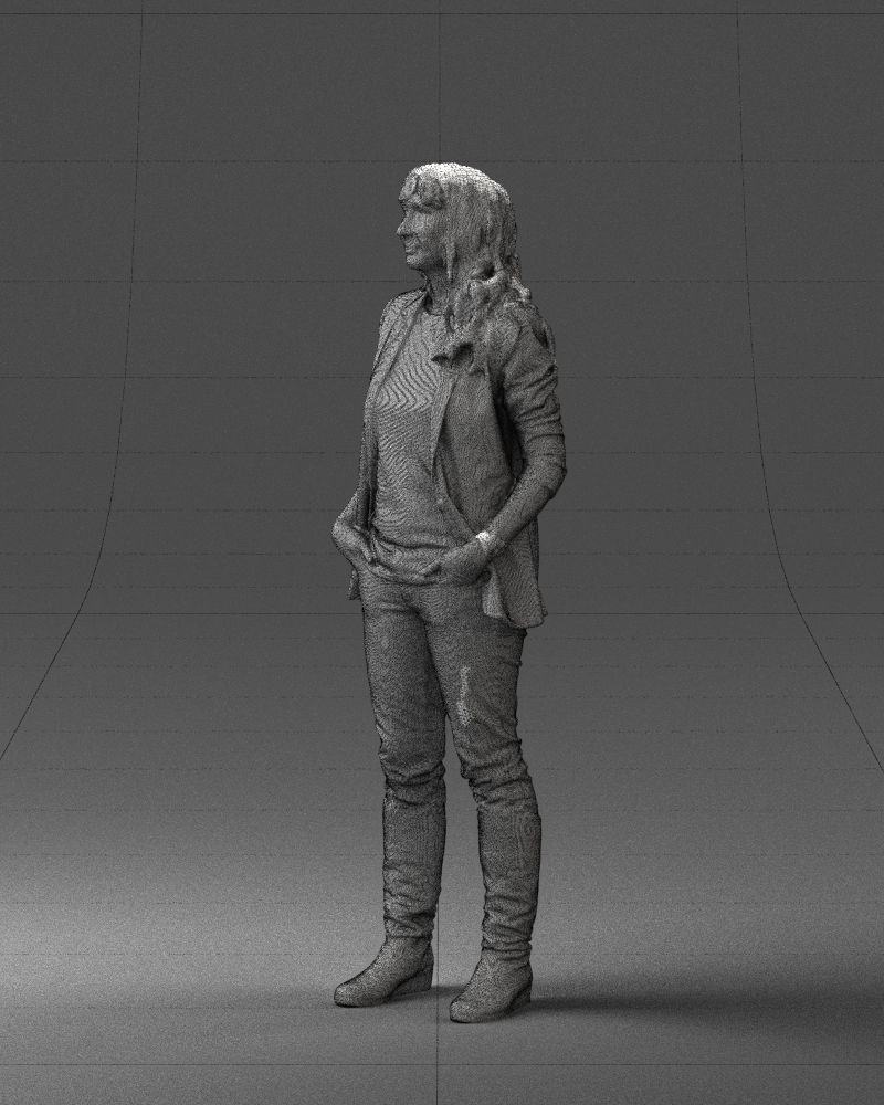Girl with long hair 0513 3D Print Ready 3D print model_8