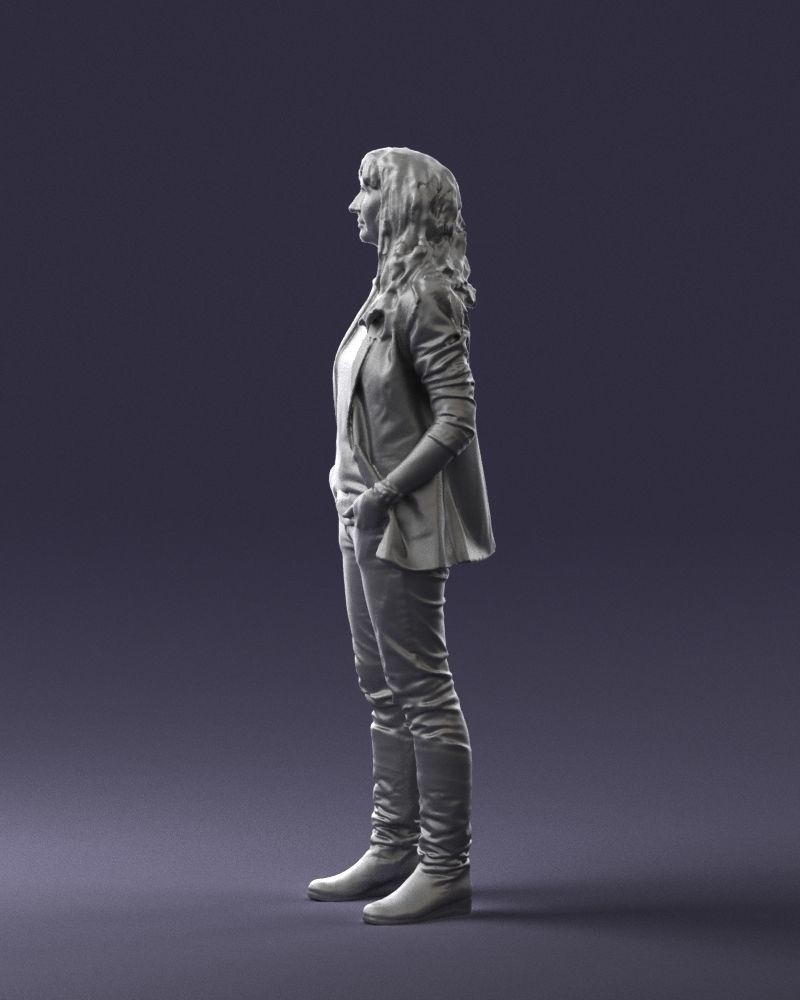 Girl with long hair 0513 3D Print Ready 3D print model_10