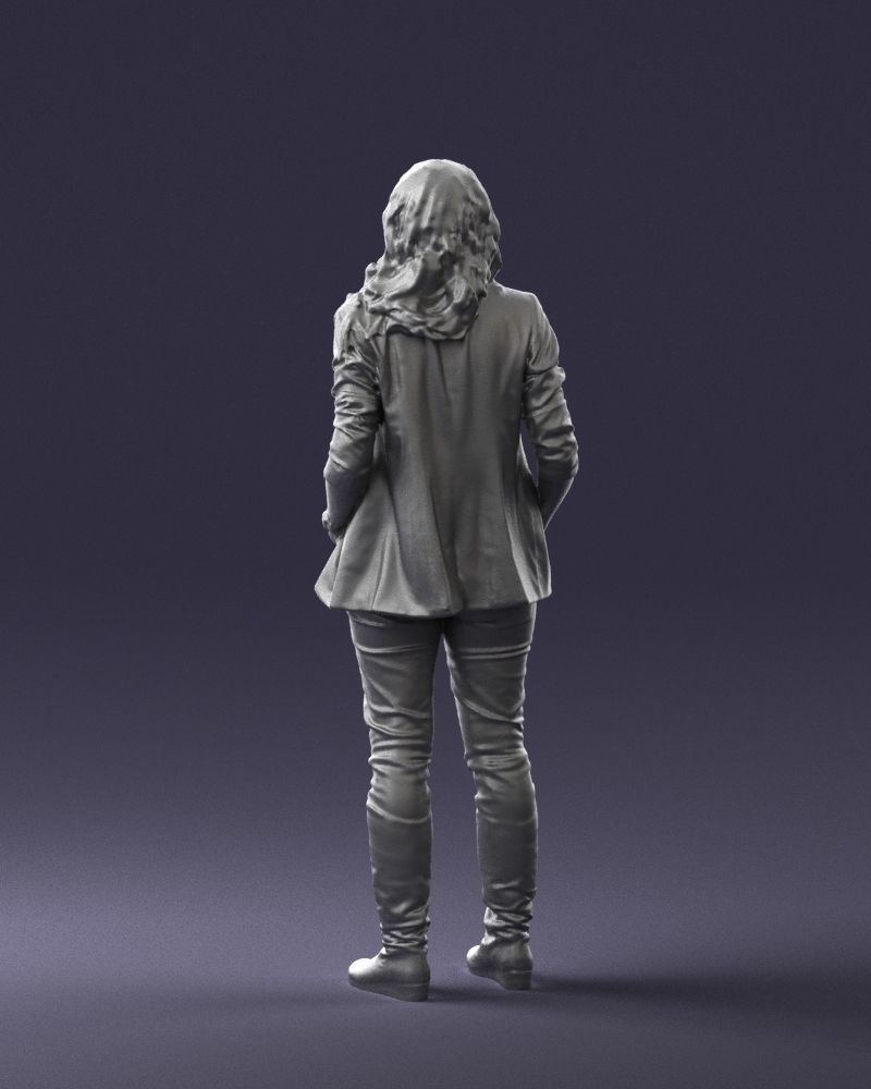 Girl with long hair 0513 3D Print Ready 3D print model_19