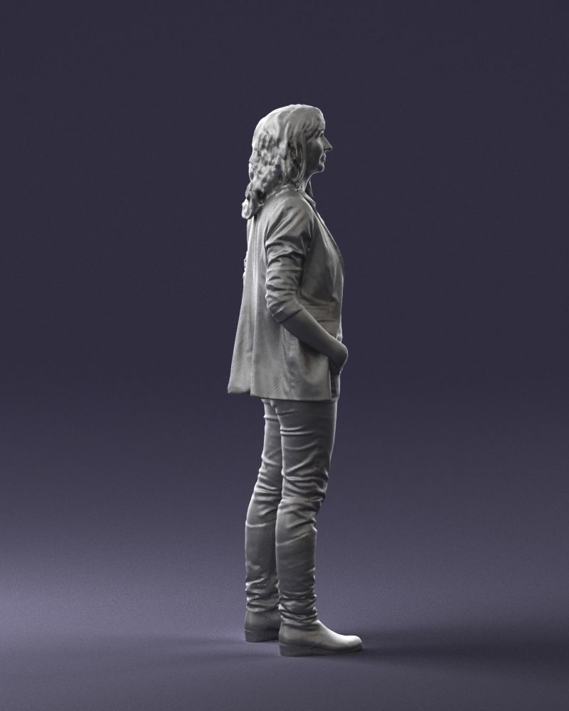 Girl with long hair 0513 3D Print Ready 3D print model_28