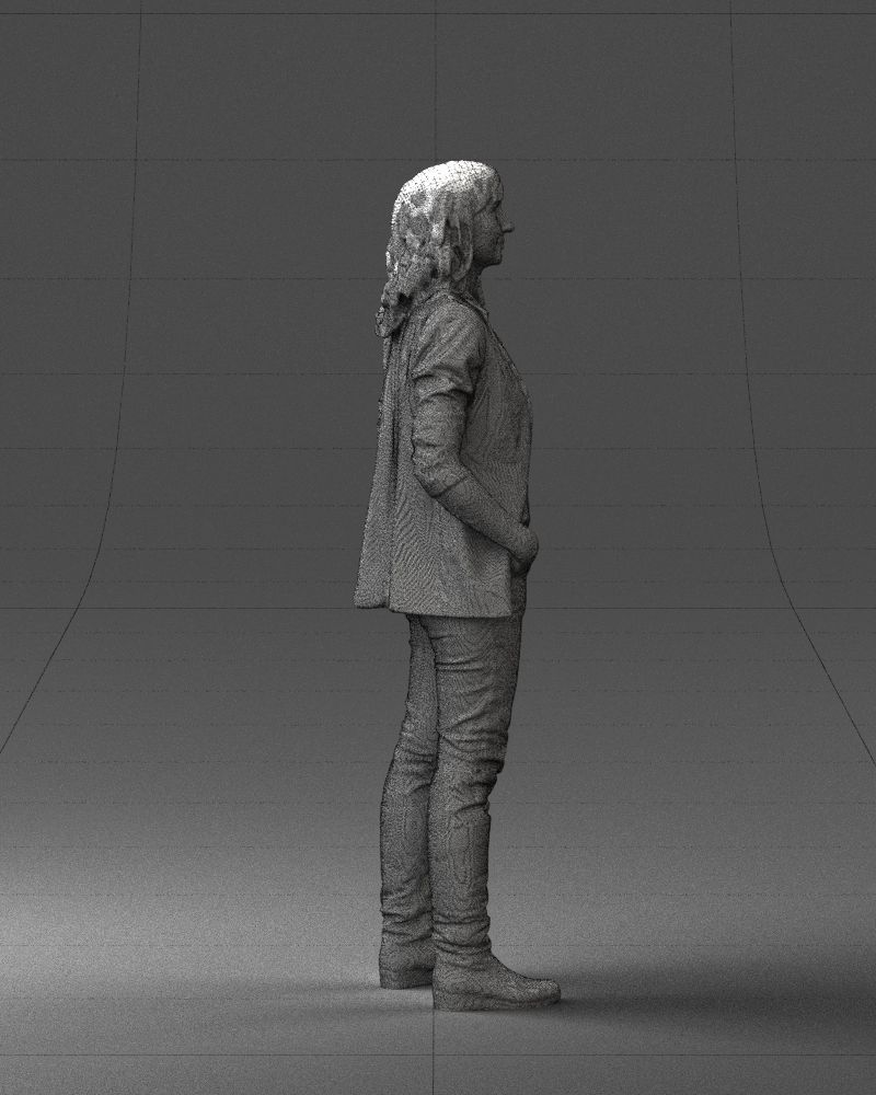 Girl with long hair 0513 3D Print Ready 3D print model_29