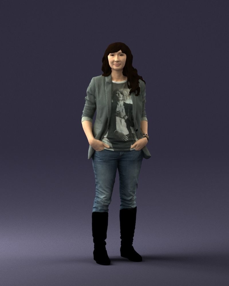 Girl with long hair 0513 3D Print Ready 3D print model_36