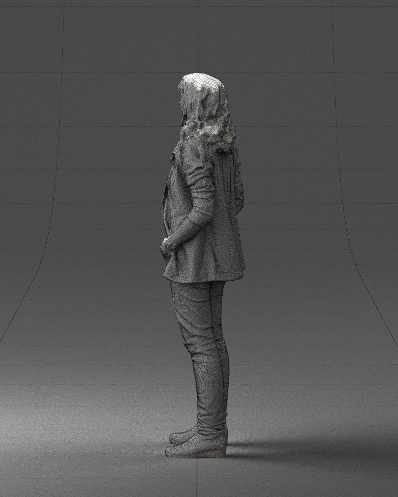 Girl with long hair 0513 3D Print Ready 3D print model_14