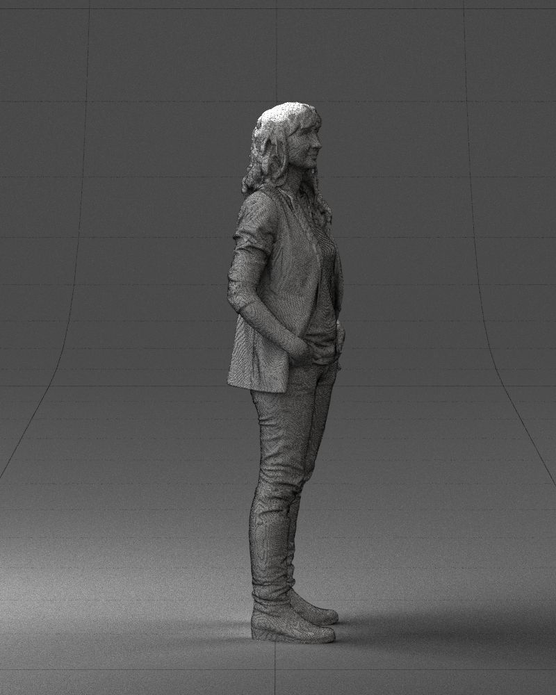 Girl with long hair 0513 3D Print Ready 3D print model_32