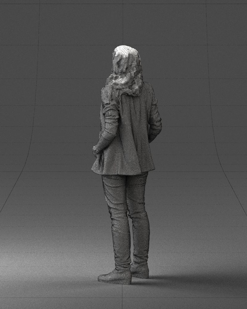 Girl with long hair 0513 3D Print Ready 3D print model_17