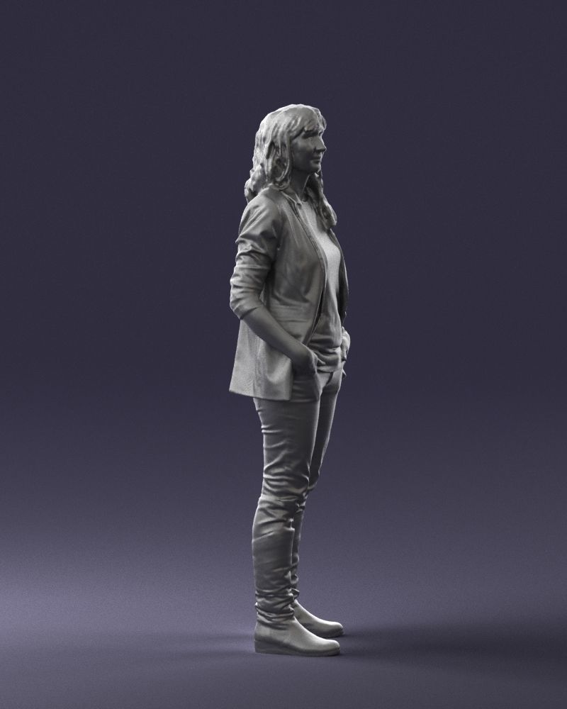 Girl with long hair 0513 3D Print Ready 3D print model_31