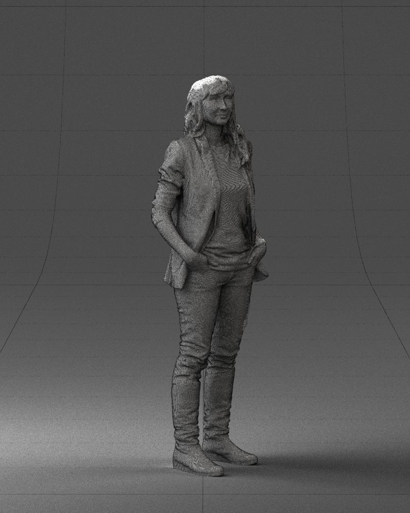Girl with long hair 0513 3D Print Ready 3D print model_35