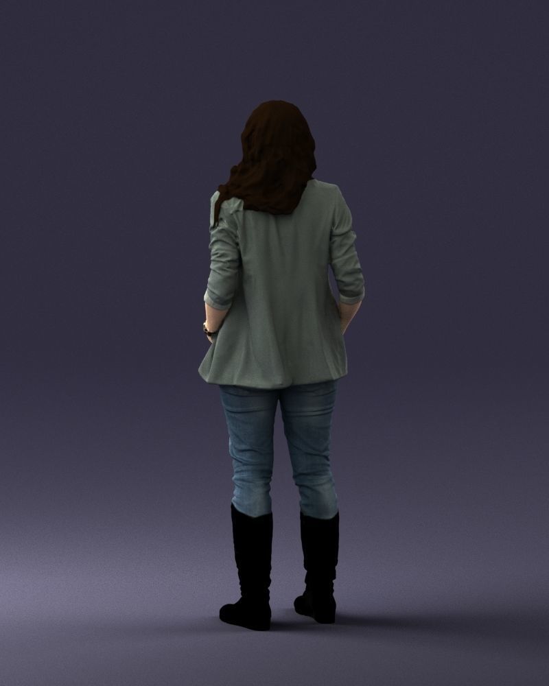 Girl with long hair 0513 3D Print Ready 3D print model_18