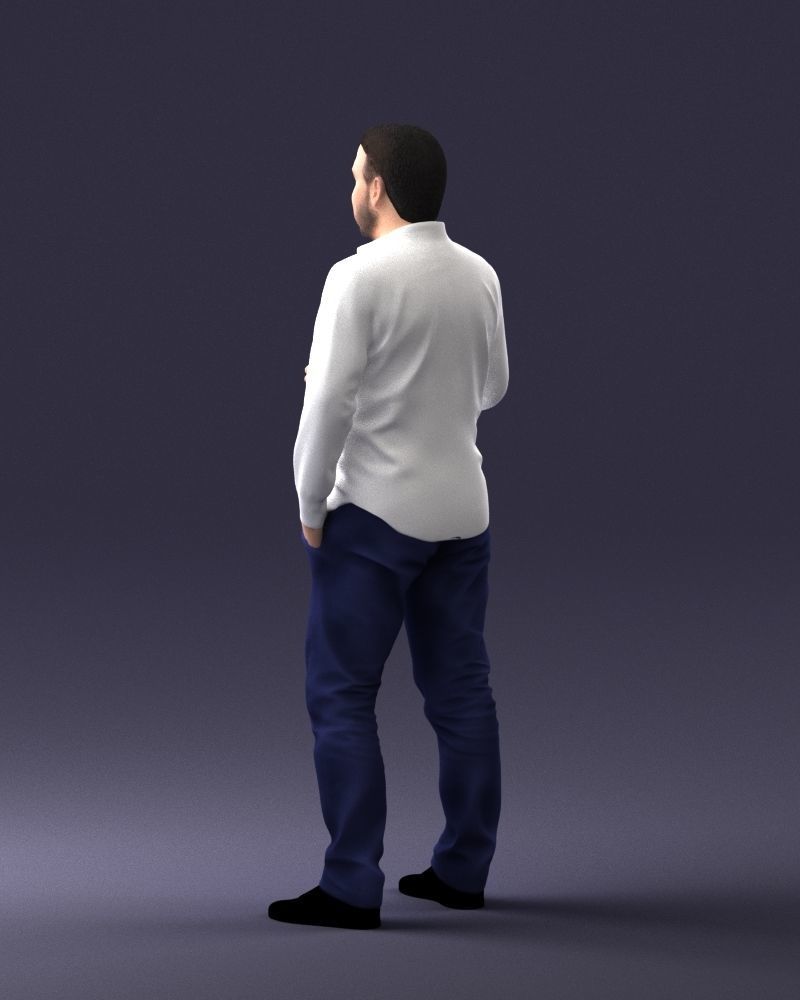 000224 Casual Male Character with Drink 1121 3dp 3D print model_21