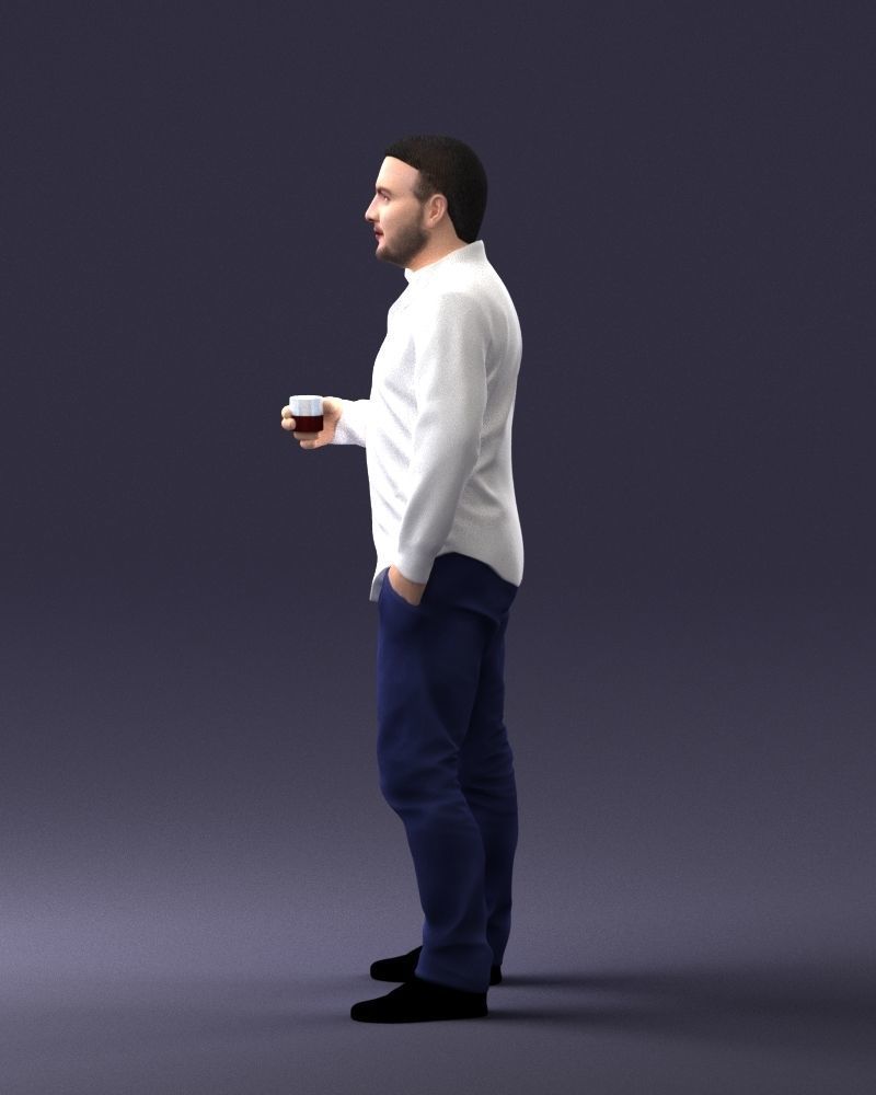 000224 Casual Male Character with Drink 1121 3dp 3D print model_24