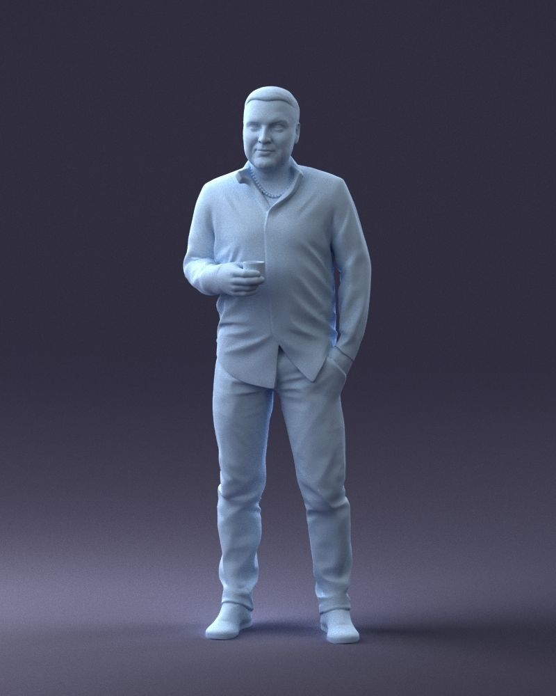 000224 Casual Male Character with Drink 1121 3dp 3D print model_34
