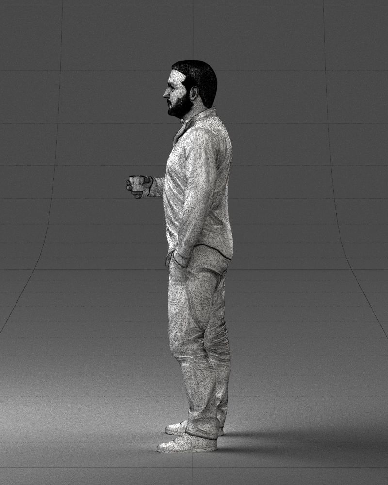000224 Casual Male Character with Drink 1121 3dp 3D print model_26