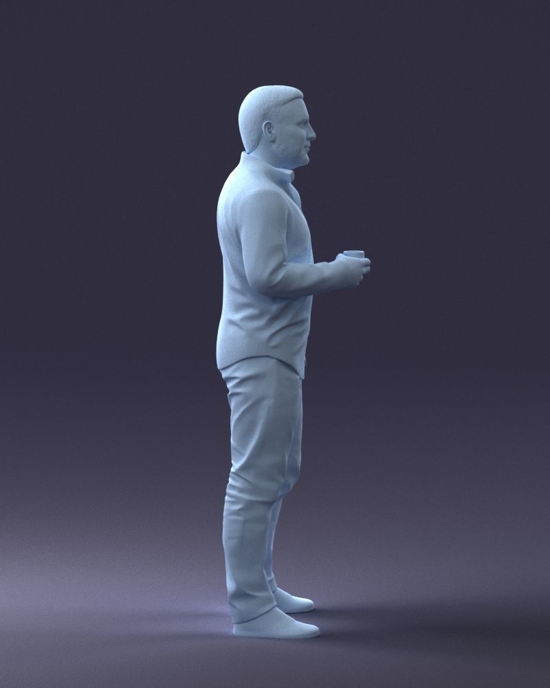 000224 Casual Male Character with Drink 1121 3dp 3D print model_13