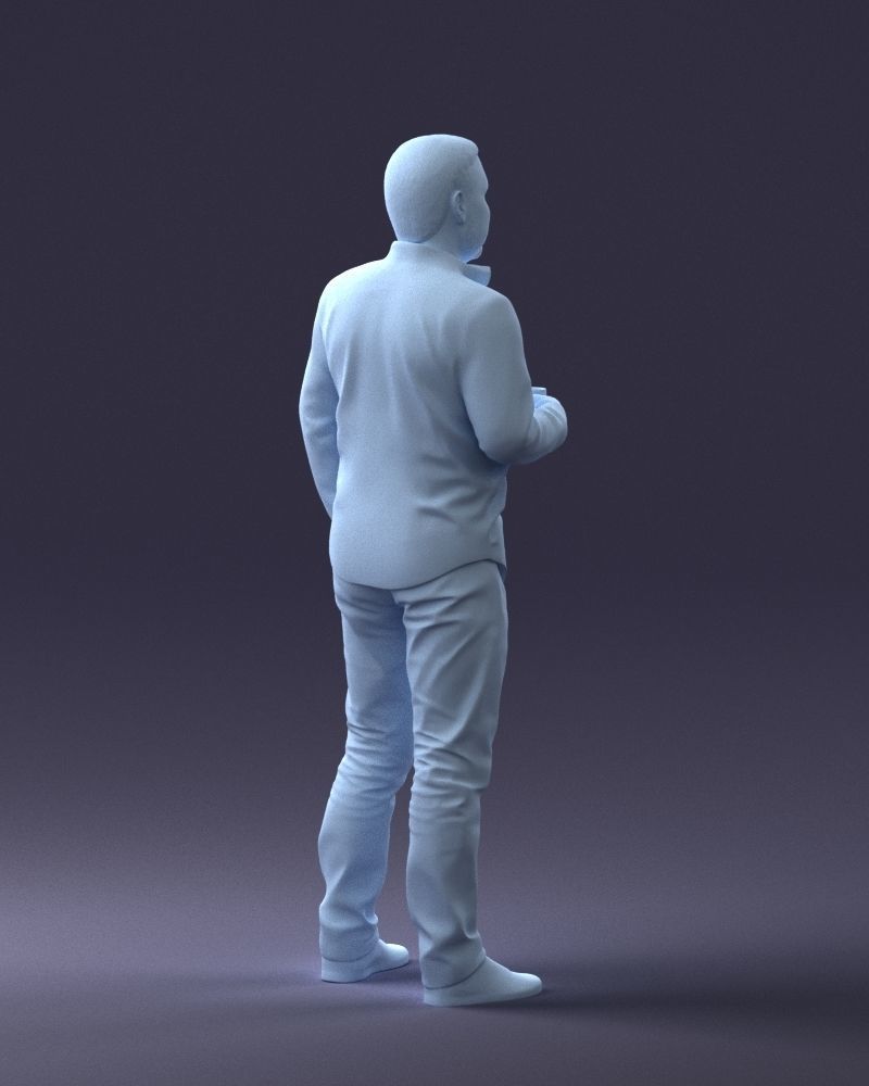 000224 Casual Male Character with Drink 1121 3dp 3D print model_16