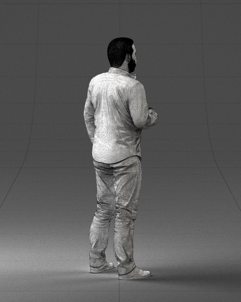 000224 Casual Male Character with Drink 1121 3dp 3D print model_17