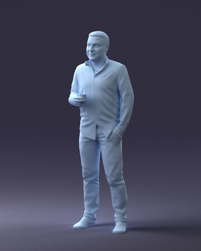 000224 Casual Male Character with Drink 1121 3dp 3D print model_31