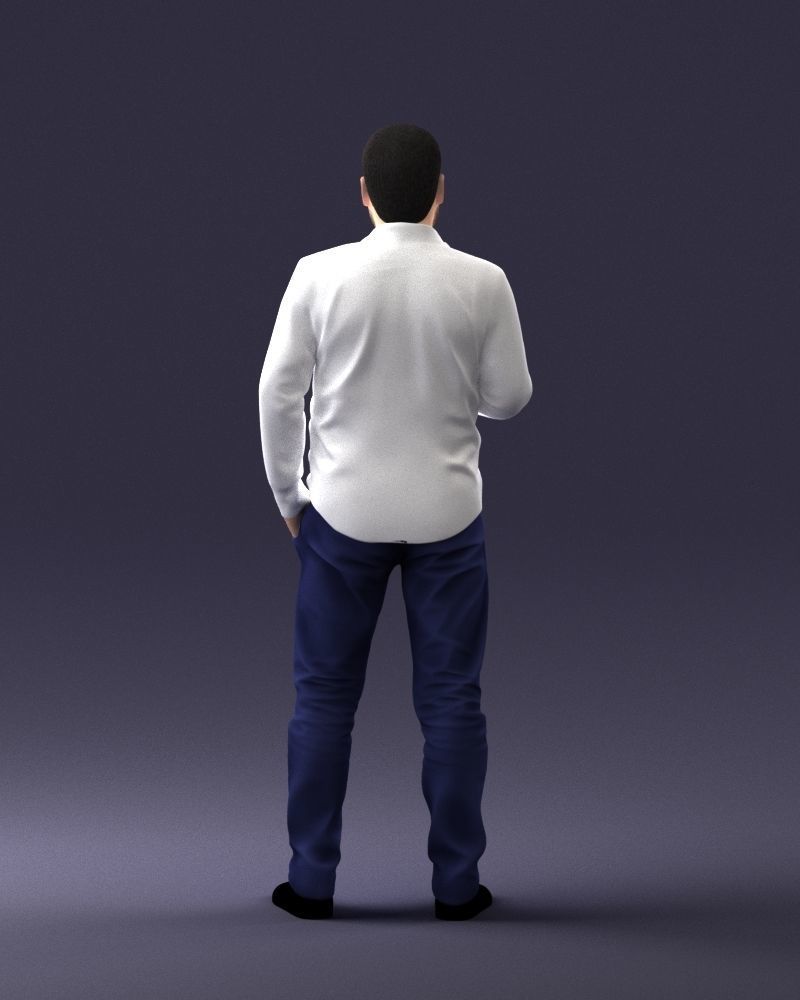 000224 Casual Male Character with Drink 1121 3dp 3D print model_18