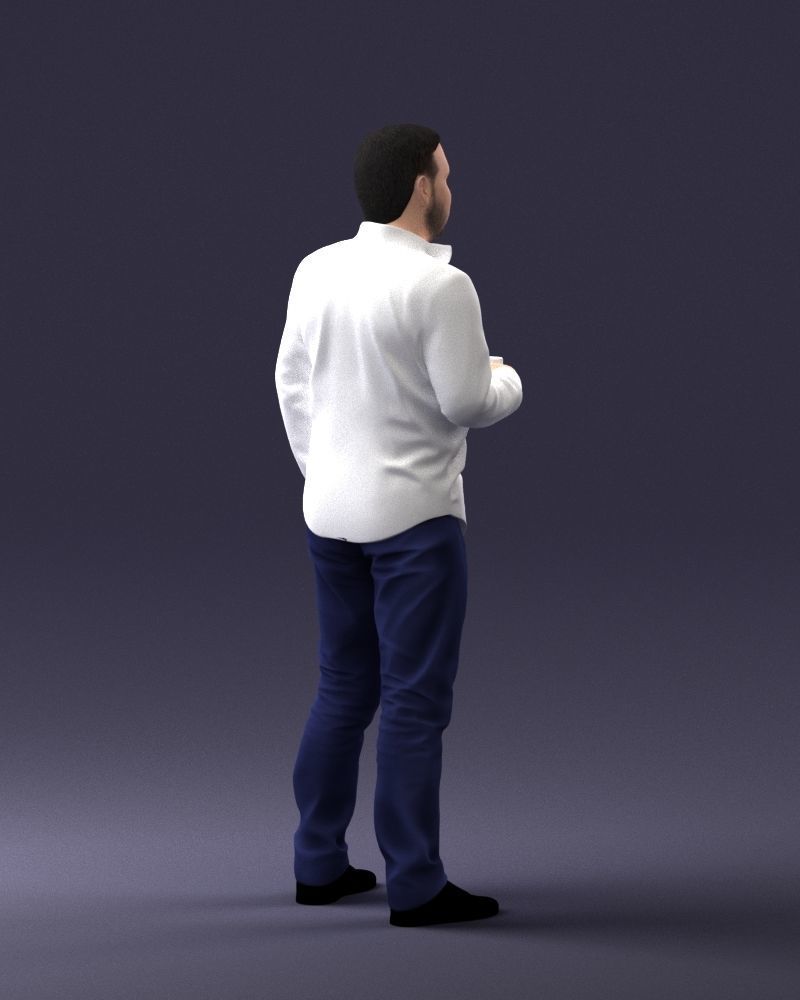 000224 Casual Male Character with Drink 1121 3dp 3D print model_15