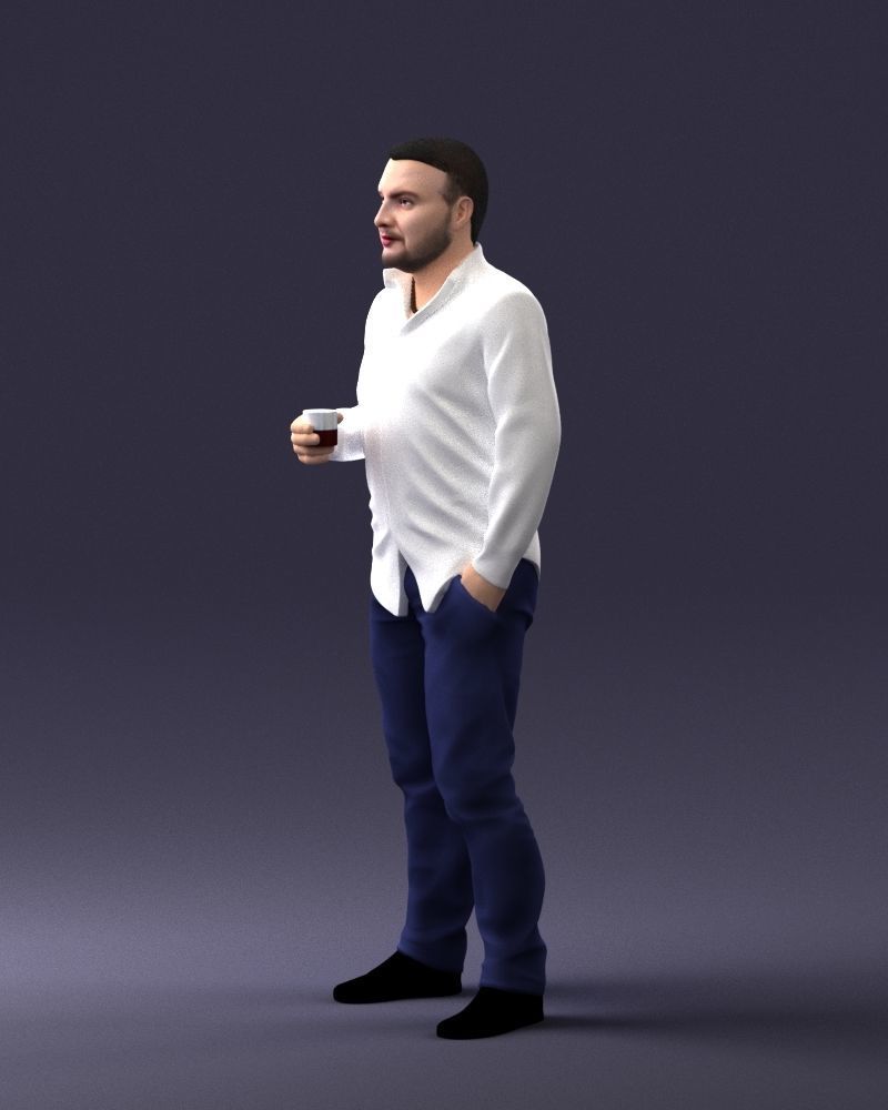 000224 Casual Male Character with Drink 1121 3dp 3D print model_27