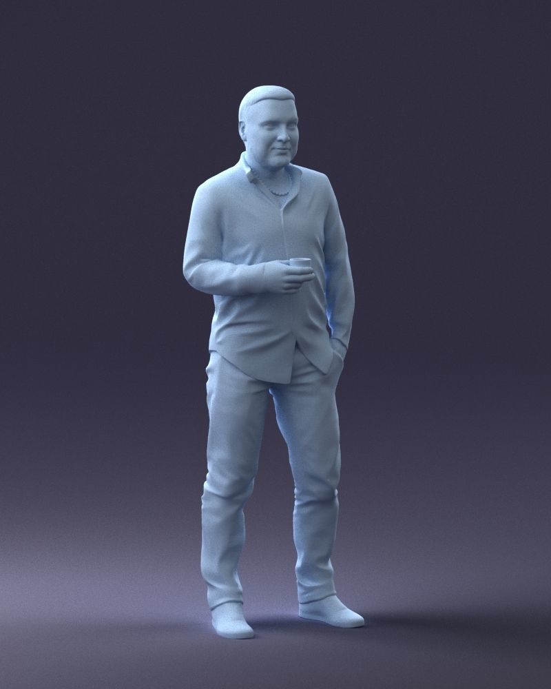 000224 Casual Male Character with Drink 1121 3dp 3D print model_7