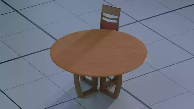 Table and chair 3Dmodel PBR