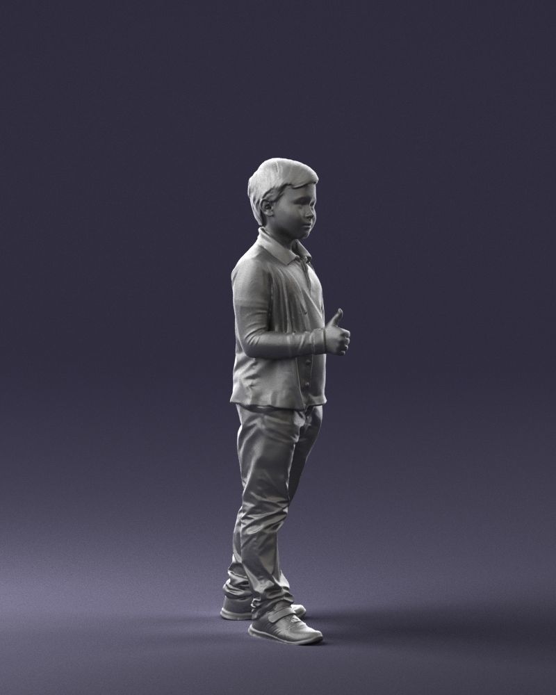 Stylish boy with a finger up 0241 3D model_11