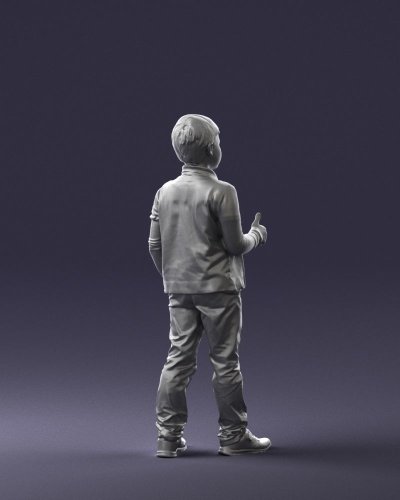 Stylish boy with a finger up 0241 3D model_16