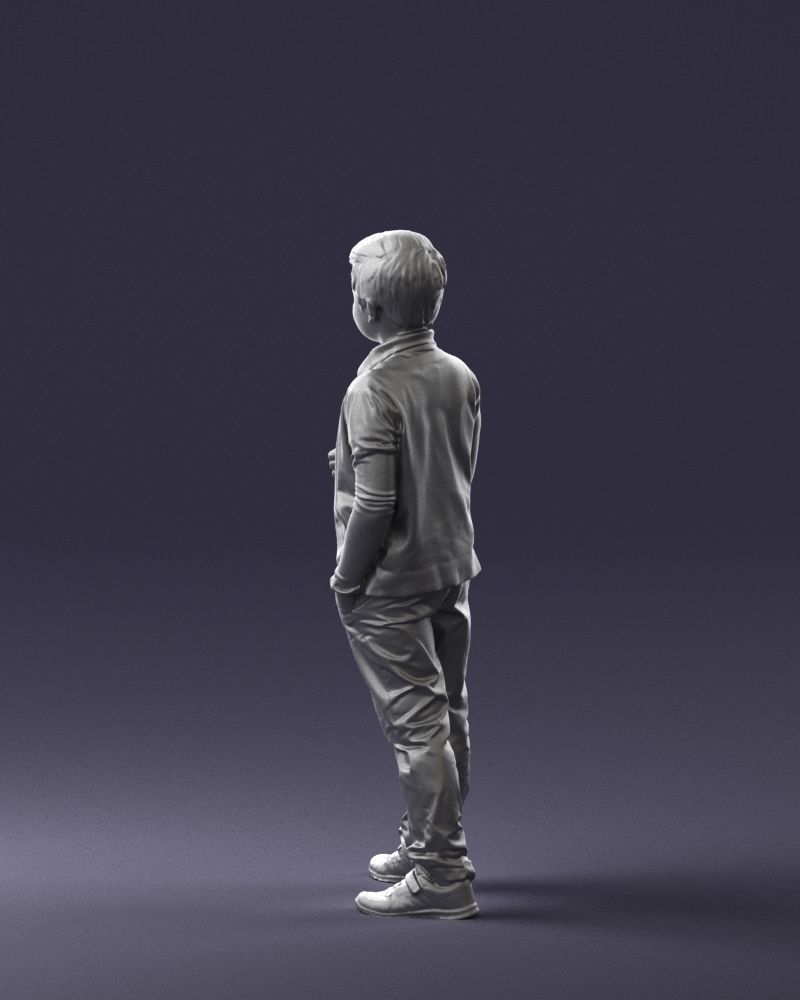 Stylish boy with a finger up 0241 3D model_23