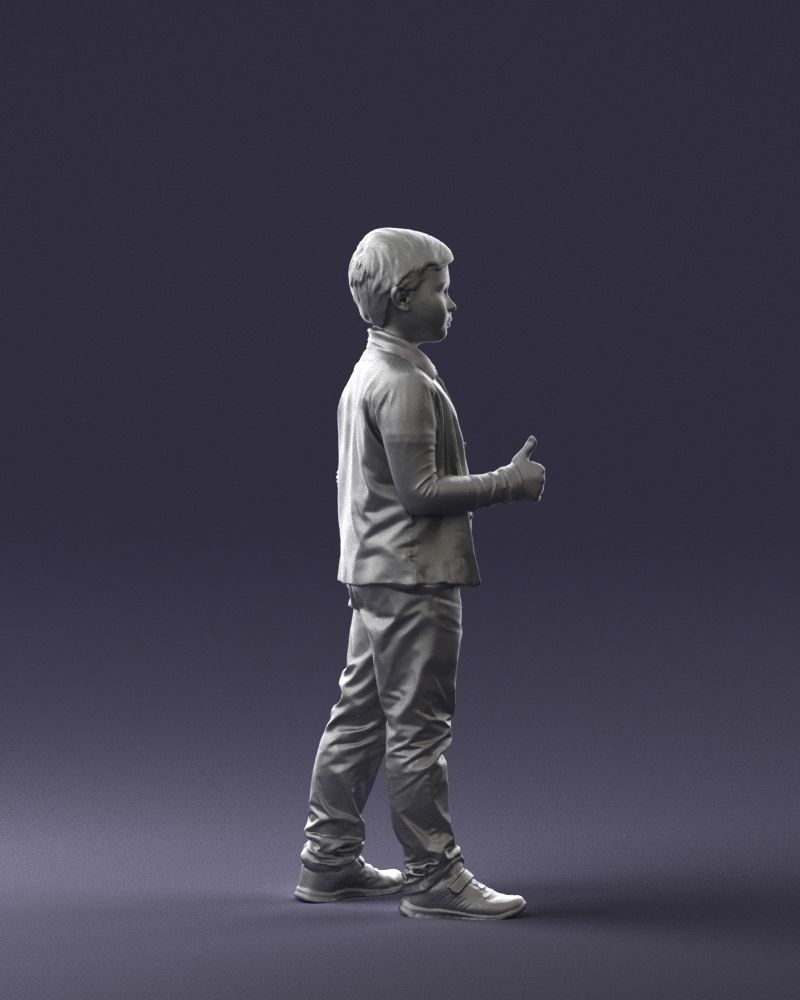 Stylish boy with a finger up 0241 3D model_14