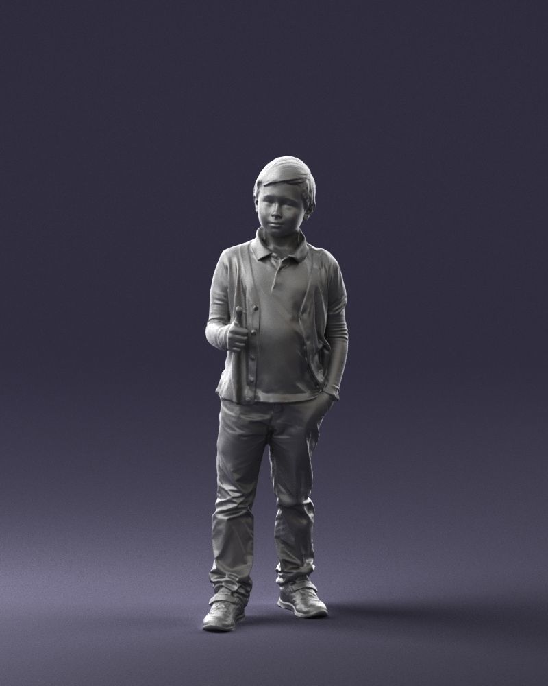Stylish boy with a finger up 0241 3D model_34
