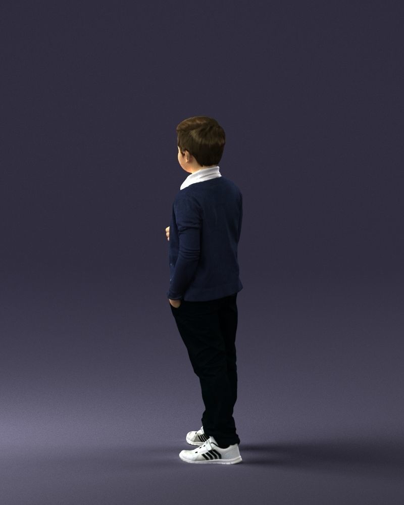 Stylish boy with a finger up 0241 3D model_21