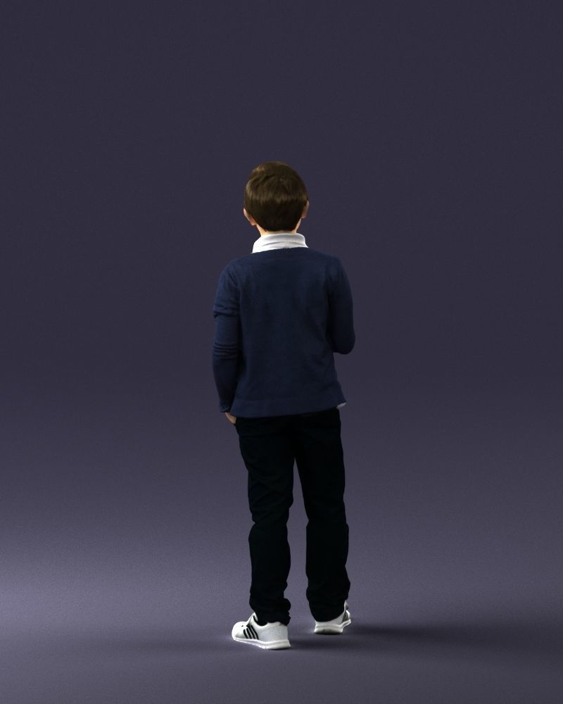 Stylish boy with a finger up 0241 3D model_18