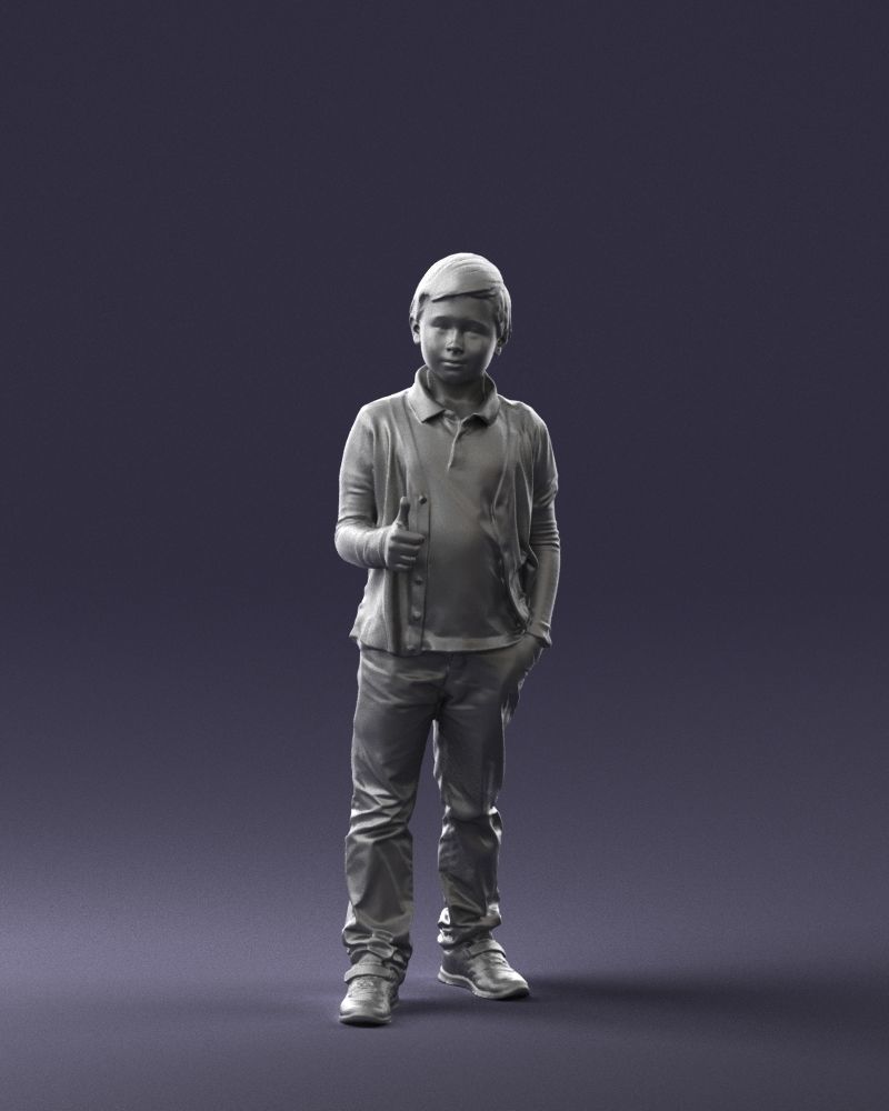 Stylish boy with a finger up 0241 3D model_38