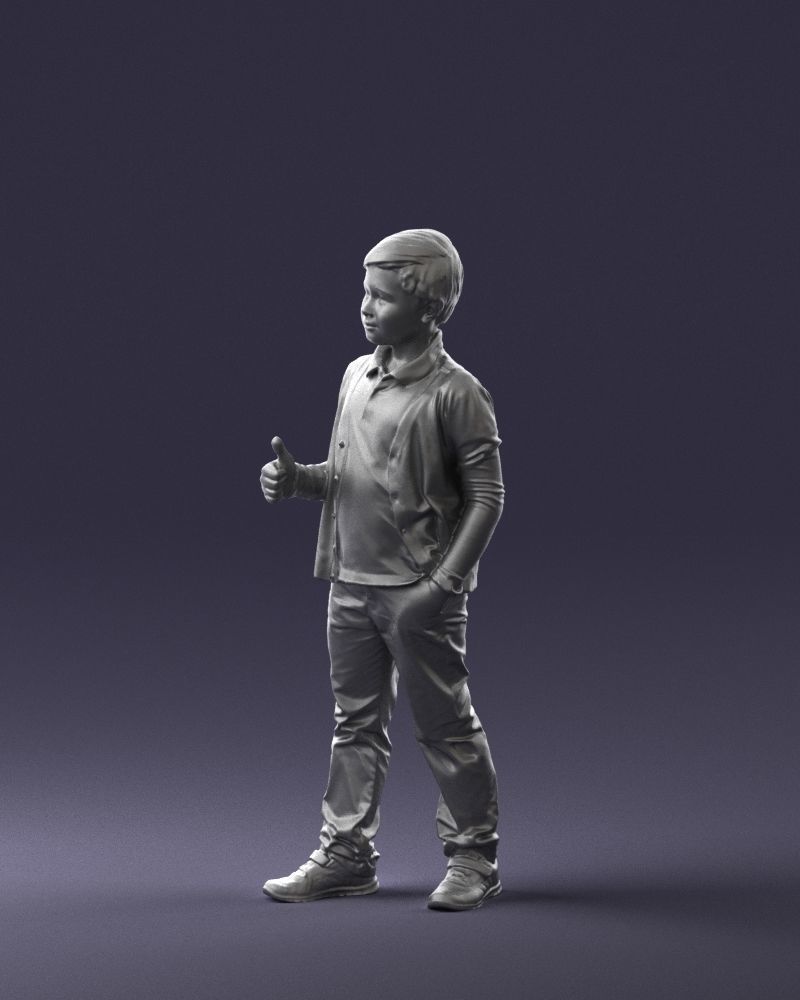 Stylish boy with a finger up 0241 3D model_29