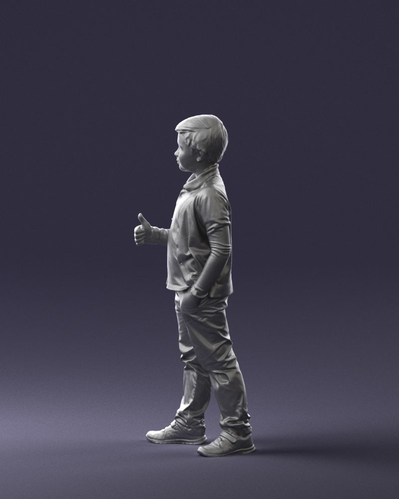 Stylish boy with a finger up 0241 3D model_25