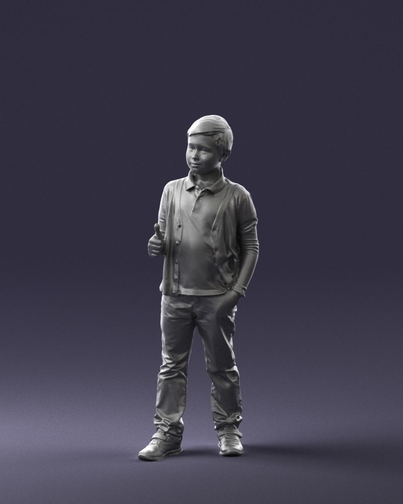 Stylish boy with a finger up 0241 3D model_31