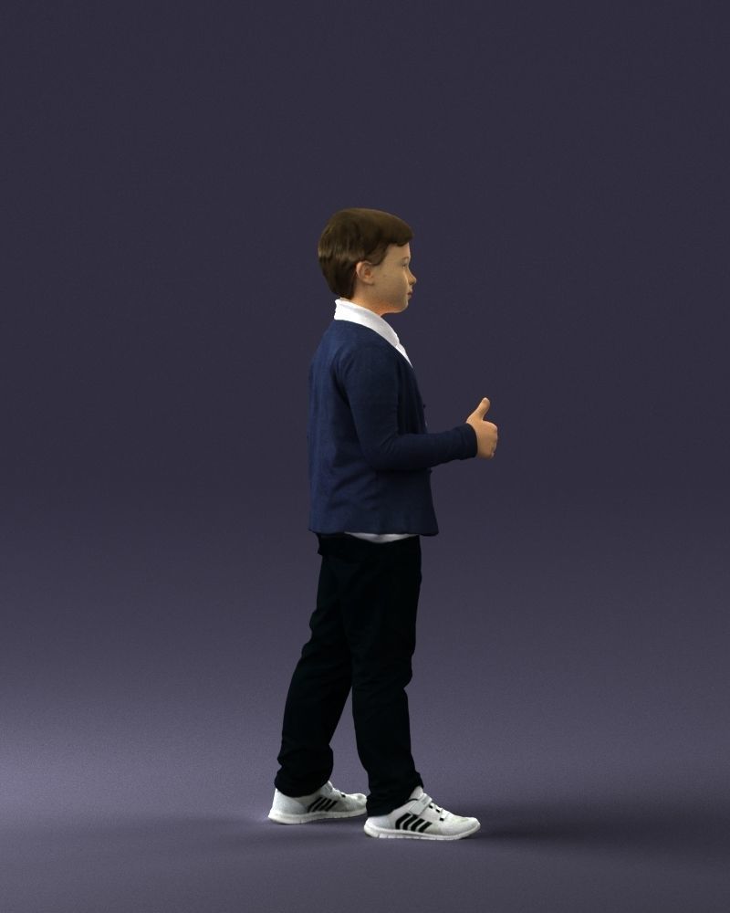 Stylish boy with a finger up 0241 3D model_12