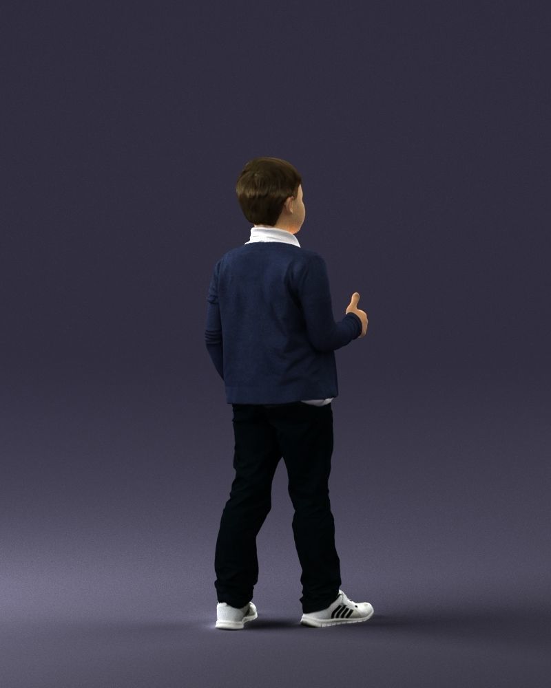 Stylish boy with a finger up 0241 3D model_15