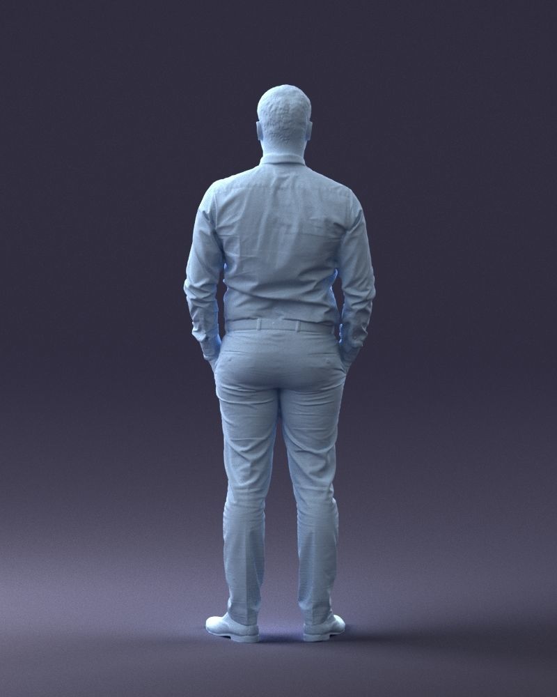 000242 Man in White Shirt and Blue Formal Trousers 0116 3dp 3D print model_19