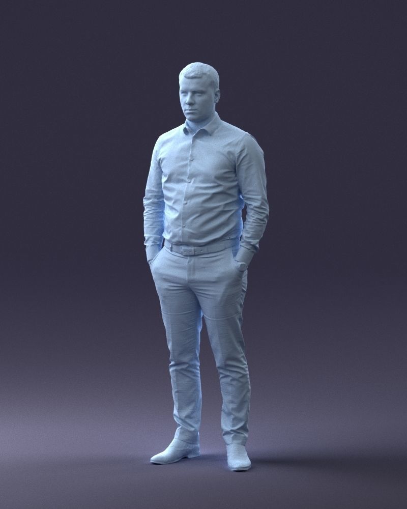 000242 Man in White Shirt and Blue Formal Trousers 0116 3dp 3D print model_31