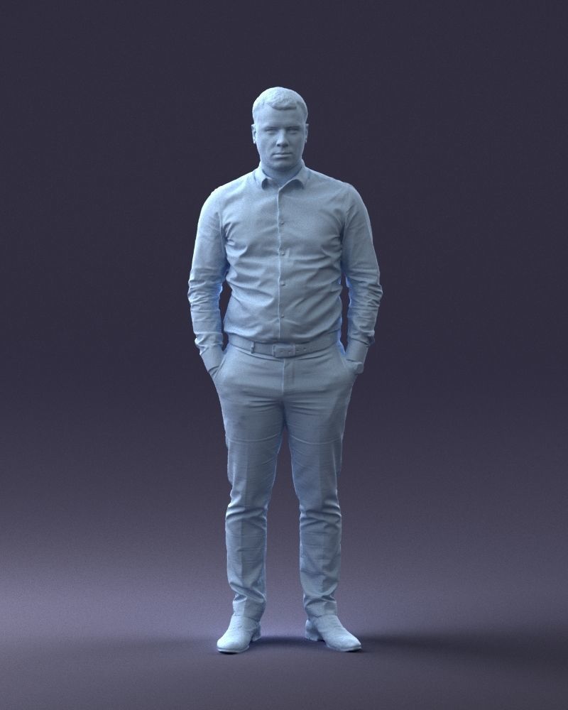 000242 Man in White Shirt and Blue Formal Trousers 0116 3dp 3D print model_37