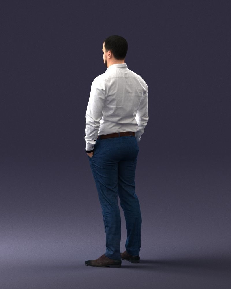000242 Man in White Shirt and Blue Formal Trousers 0116 3dp 3D print model_21