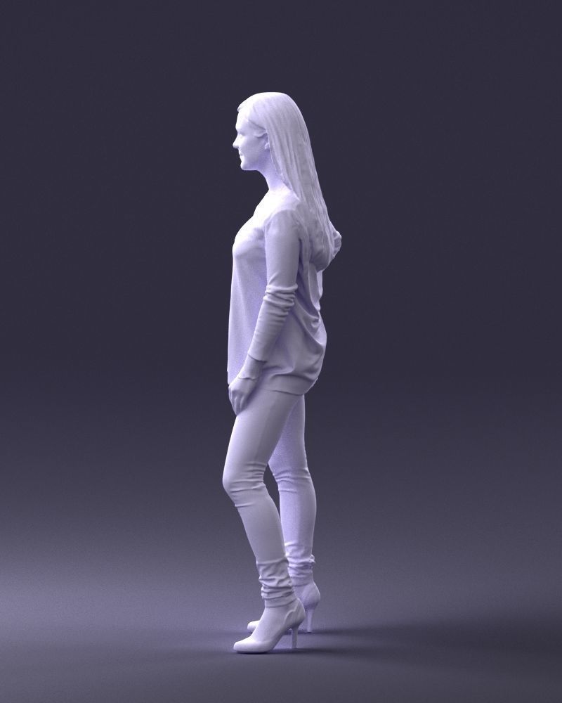 Woman in sweater 0073  3D Print Ready 3D print model_25