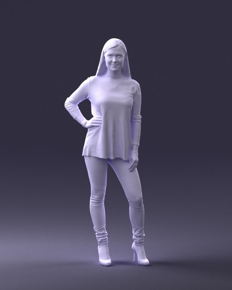 Woman in sweater 0073  3D Print Ready 3D print model_4