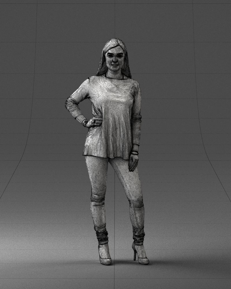 Woman in sweater 0073  3D Print Ready 3D print model_5