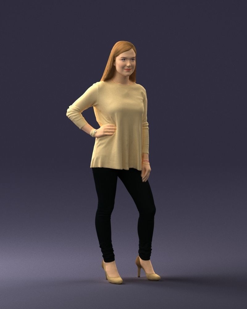 Woman in sweater 0073  3D Print Ready 3D print model_6